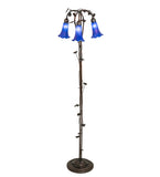 59"H Tiffany Blue Pond Lily 3 Lt Victorian Floor Lamp