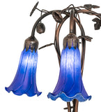 59"H Tiffany Blue Pond Lily 3 Lt Victorian Floor Lamp