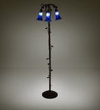 59"H Tiffany Blue Pond Lily 3 Lt Victorian Floor Lamp