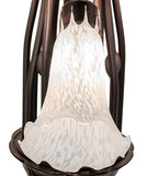 24"W White Tiffany Pond Lily 12 Lt Chandelier