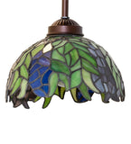 8"W Tiffany Honey Locust Floral Mini Pendant