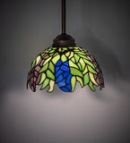 8"W Tiffany Honey Locust Floral Mini Pendant