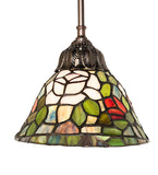 8"W Tiffany Rosebush Floral Mini Pendant