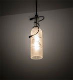 5"W Tuscan Vineyard Grapes Wine Bottle Mini Pendant