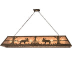 72"L Moose At Lake Island/Billiard Oblong Pendant