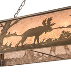 72"L Moose At Lake Island/Billiard Oblong Pendant