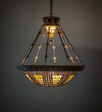 28"W Fleur-de-lis Inverted Pendant