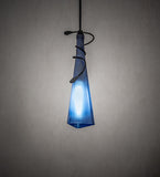 4"W Tuscan Vineyard Triangular Wine Bottle Mini Pendant