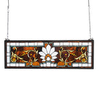 28"W X 9"H Beveled Ellsinore Transom Stained Glass Panel