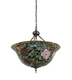 24"W Tiffany Rosebush Inverted Pendant