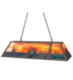 48"L Leaping Bass Island/Billiard Oblong Pendant