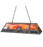 48"L Leaping Bass Island/Billiard Oblong Pendant