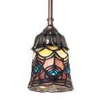 4"W Tiffany Peacock Feather Mini Pendant