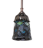 4"W Tiffany Peacock Feather Mini Pendant