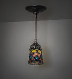 4"W Tiffany Peacock Feather Mini Pendant