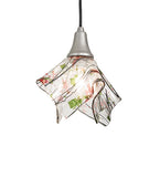 9"W Tossed Salad Fused Glass Handkerchief Mini Pendant