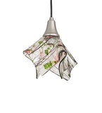 9"W Tossed Salad Fused Glass Handkerchief Mini Pendant