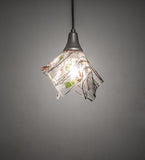 9"W Tossed Salad Fused Glass Handkerchief Mini Pendant