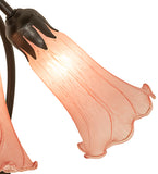 16"H Pink Tiffany Pond Lily 3 Lt Accent Lamp