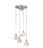10"W Metro Fusion Blush Swirl 4 Lt Handkerchief Cascading Pendant