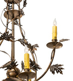 60"W Greenbriar Oak 12 Arm Chandelier