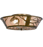 22"W Northwoods Leaping Trout Wildlife Flushmount