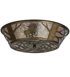 22"W Northwoods Moose On The Loose Wildlife Flushmount