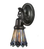 4"W Jeweled Peacock Tiffany Victorian Wall Sconce