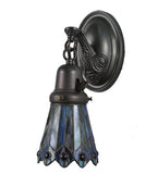4"W Jeweled Peacock Tiffany Victorian Wall Sconce