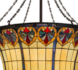 48"W Nouveau Fleur Tiffany Inverted Pendant