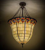 48"W Nouveau Fleur Tiffany Inverted Pendant