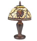 13"H Burgundy Pinecone Mini Lamp