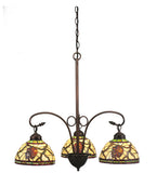 28"W Pinecone Dome 3 Lt Tiffany Lodge Chandelier