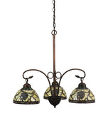 28"W Pinecone Dome 3 Lt Tiffany Lodge Chandelier