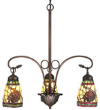 23"W Pinecone Dome 3 Lt Tiffany Rustic Lodge Chandelier