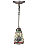 5"W Pinecone Tiffany Rustic Lodge Mini Pendant