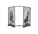 47"W X 43"H Tall Pines Operable Door Arched Fireplace Screen