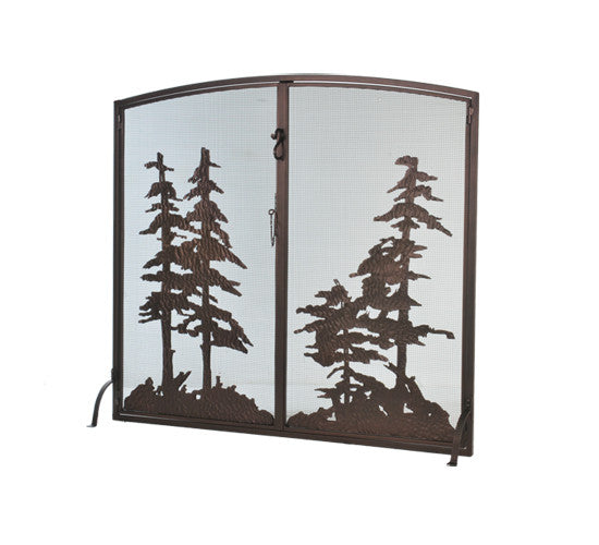 47"W X 43"H Tall Pines Operable Door Arched Fireplace Screen-Shop Now