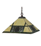 25"W Pinecone Ridge Tiffany Lodge Pendant