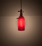 4"W Tuscan Vineyard Frosted Red Wine Bottle Mini Pendant