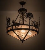 26"W Deer on the Loose Wildlife Inverted Pendant