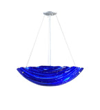 24"W Metro Fusion Azul Fused Glass Contemporary Inverted Pendant