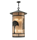 34"W Forest Rustic Lodge Lantern Pendant