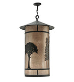 34"W Forest Rustic Lodge Lantern Pendant