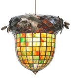 12"W Greenbriar Oak Tiffany Rustic Pendant