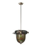 112"W Greenbriar Oak Tiffany Rustic Pendant