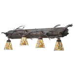 48"W Jadestone Delta 4 Lt Tiffany Vanity Light