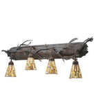 48"W Jadestone Delta 4 Lt Tiffany Vanity Light