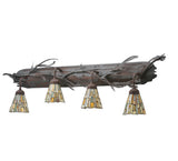 48"W Jadestone Delta 4 Lt Tiffany Vanity Light