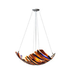28"W Oceano Fused Glass Contemporary Inverted Pendant